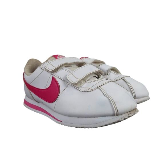 Nike Shoes Kids 1.5 Sneaker Classic Cortez Running White Pink Double Strap Girls - Picture 1 of 15